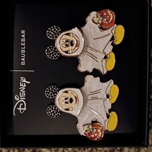 BaubleBar X Disney Dangle Stud Ghost Mickey Earrings Nwt Nib Halloween